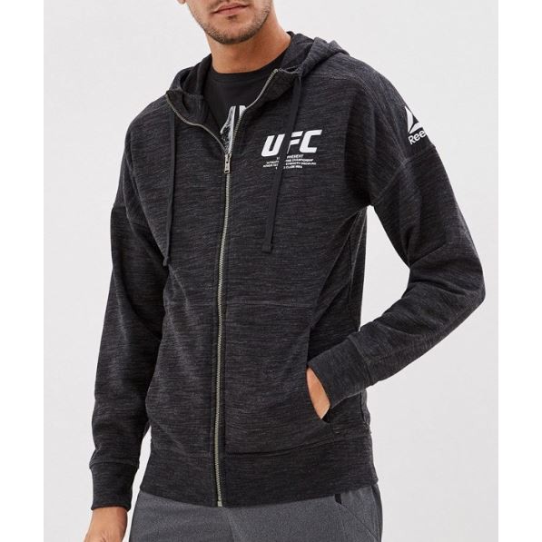 REEBOK UFC HOODIE 連帽外套 外套 終極格鬥 休閒外套 深灰色 EC1248