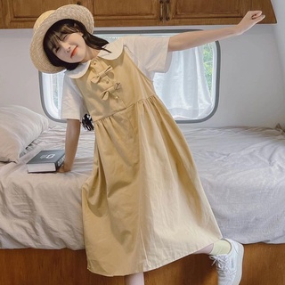 背帶連身裙女學生甜美套裝裙夏季新款日系小個子可愛背心裙兩件套