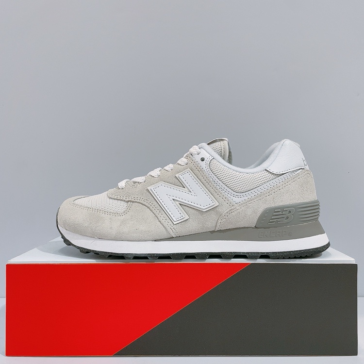 New Balance 574 男女款 白灰 麂皮 經典款 復古 D楦 運動 休閒鞋 ML574EVW