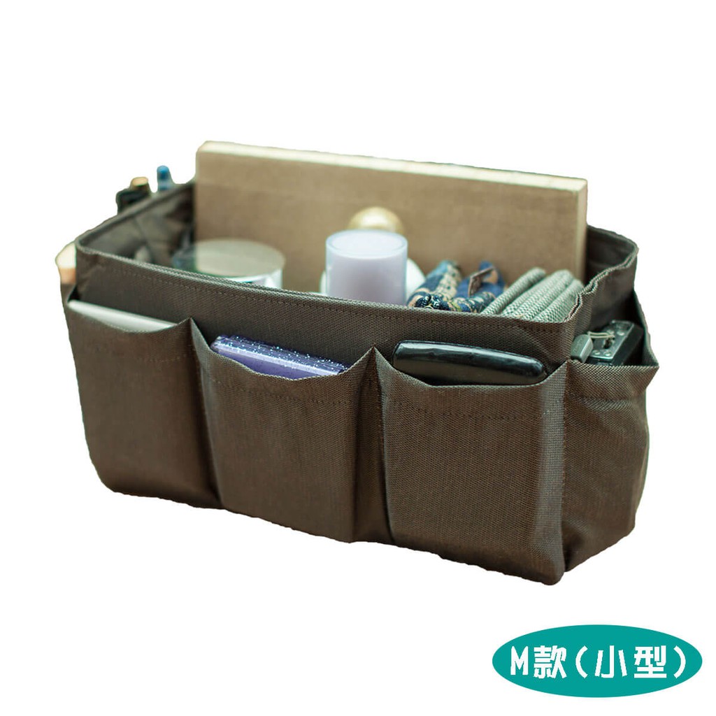 包中包 袋中袋 收納整理包中包 包包隔層內袋｜素色咖啡 (小型)