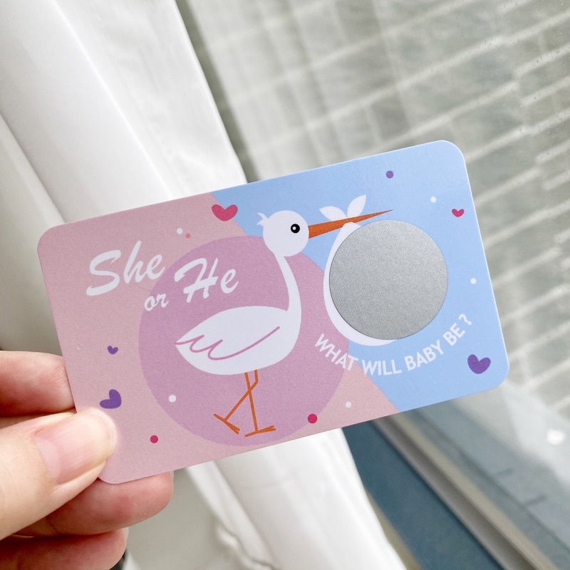 ［現貨］寶寶性別刮刮卡-送子鳥版boy or girl （10入/組）性別趴 babyshower 寶寶派對性別派對