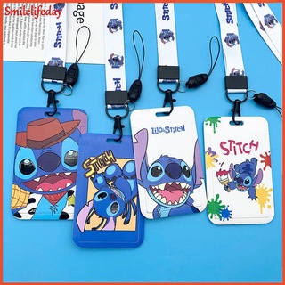迪士尼 Stitch PVC 卡套迪士尼時尚學生校園卡米奇米妮掛頸袋男孩女孩身份證夾