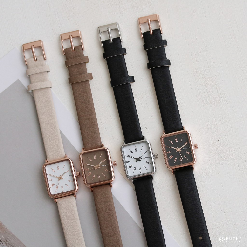 【熱銷】韓國STACCATO 大地舒心方形錶-4色｜手錶