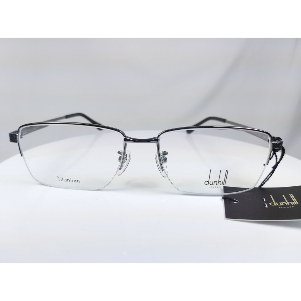 『逢甲眼鏡』dunhill 全新正品 鏡框 銀色半框 銀色質感鏡腳 純鈦材質【VDH156J 0579】