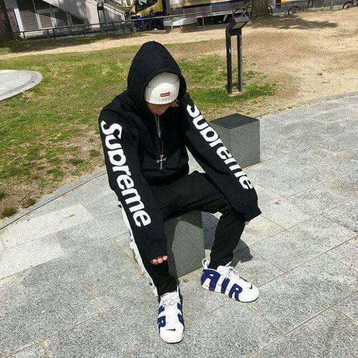 supreme sideline hooded sweatshirt black
