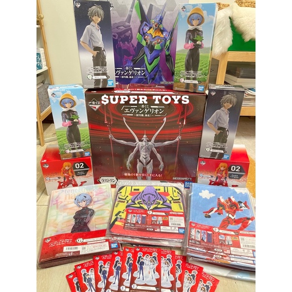 《$uper Toys》全新 日版 一番賞 福音戰士 初號機 暴走 EVA 明日香 薰 綾波零 公仔 立牌 毛巾 A賞