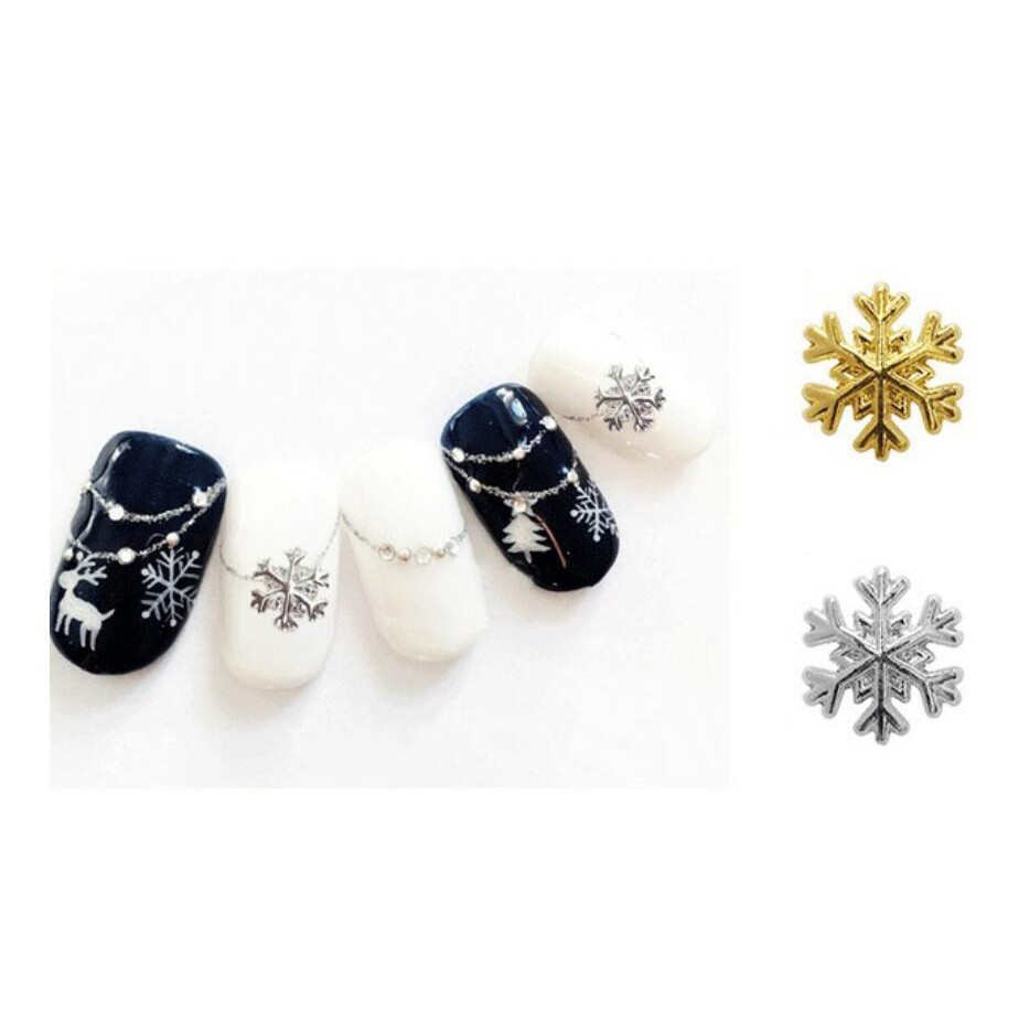 艾薇奈兒 雪花美甲金屬飾品冰凌花雪の結晶花聖誕節雪花10枚 包 蝦皮購物