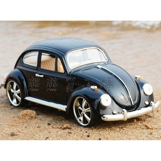 [在臺現貨] 第一代金龜車 福斯 Beetle 1/18模擬復古金龜車-黑色 合金汽車模型 生日禮物