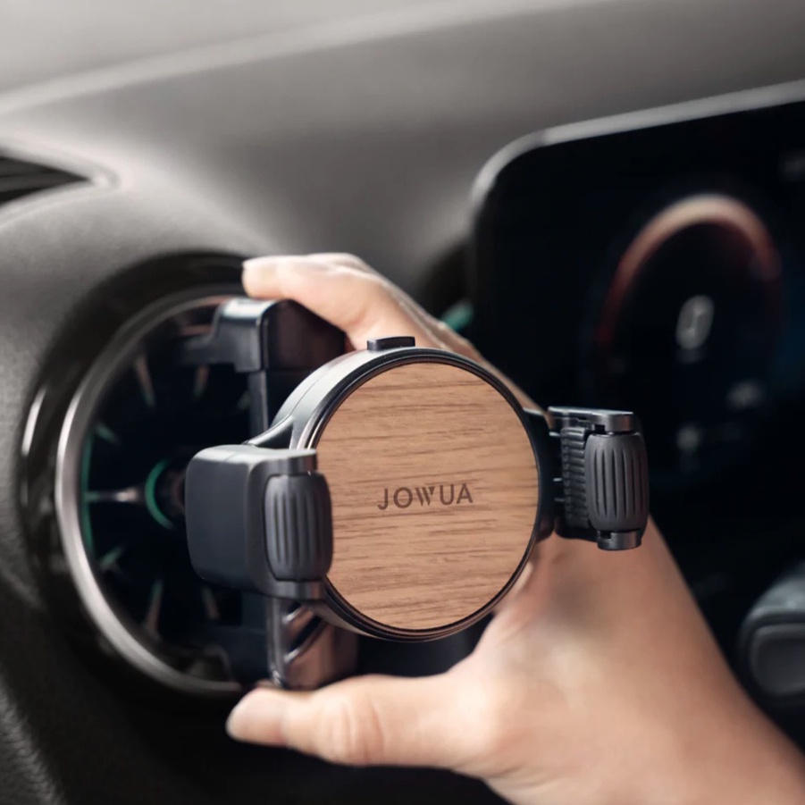 【JOWUA】 萬用夾式出風口車架 iPhone Android 滾輪夾式 手機架 圓型出風口 葉片出風口