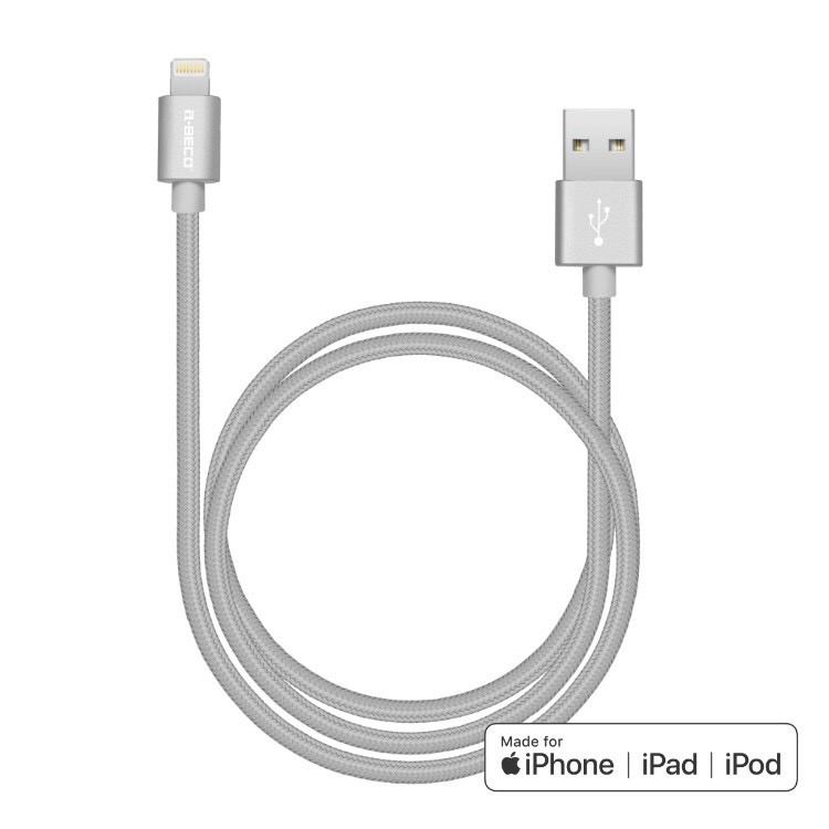 A-BECO Apple官方認證 2.4A快充線 充電線 1.2M (附贈整線器) 適用iPhone Apple 蘋果