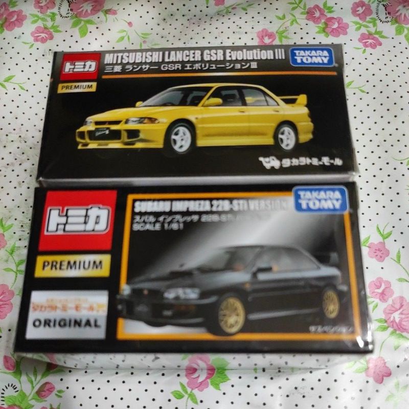 Tomica premium 無碼 Subaru Impreza 22b +無碼 三菱 lancer gsr EVO