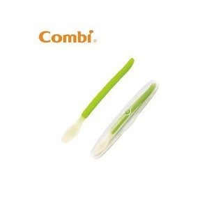 康貝Combi 軟質餵食匙 - 附盒 (綠) 板橋【uni-baby】