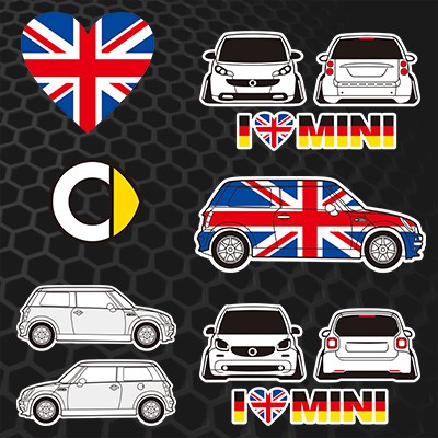 【現貨】
貼紙適用于奔馳smartsmart改裝mini cooper smart車貼smart3d