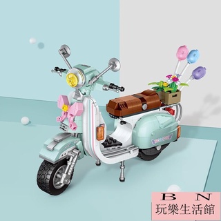 迷你積木 鑽石積木 車模型 警車 熱狗車 冰淇淋車 直升機 小綿羊 電動車 益智積木 小顆粒積木 拼裝【BN玩樂生活館】