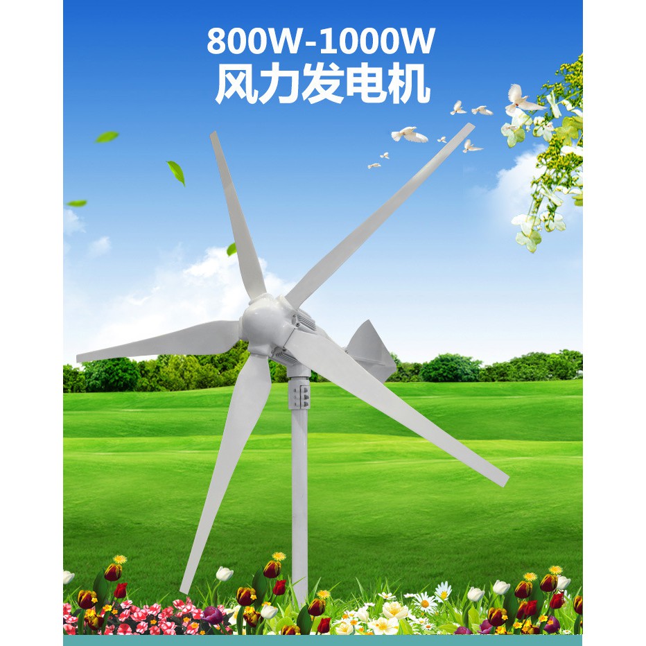 特價供應800w家用小型風力發電機太陽能風力發電戶外養殖球機供電 蝦皮購物