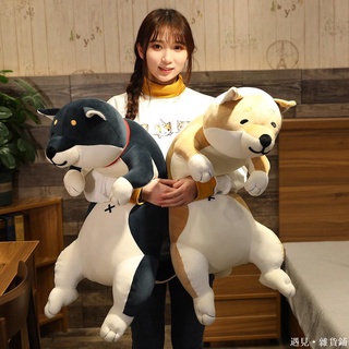 日系柴犬狗狗公仔 秋田犬絨毛玩具 可愛貓咪玩偶娃娃 超軟羽絨棉毛絨玩具 床上睡覺長條抱枕 沙發靠墊枕 女生生日禮物
