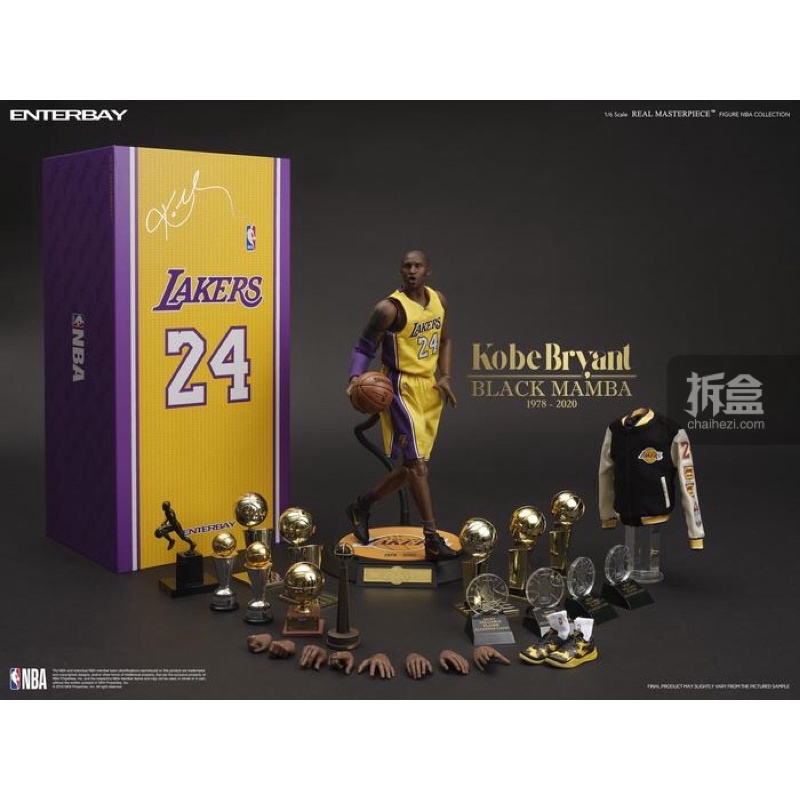 正版全新未拆Enterbay Kobe Bryant生涯成就 獎盃版 1：6公仔