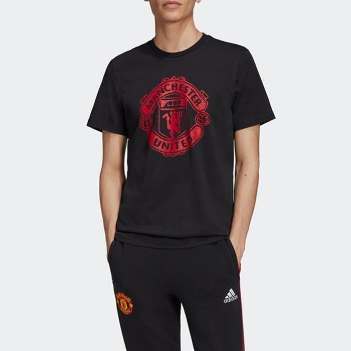 [73折出清] ADIDAS MANCHESTER UNITED 黑紅 曼聯 短袖 短T 休閒 運動 男款 FR3840