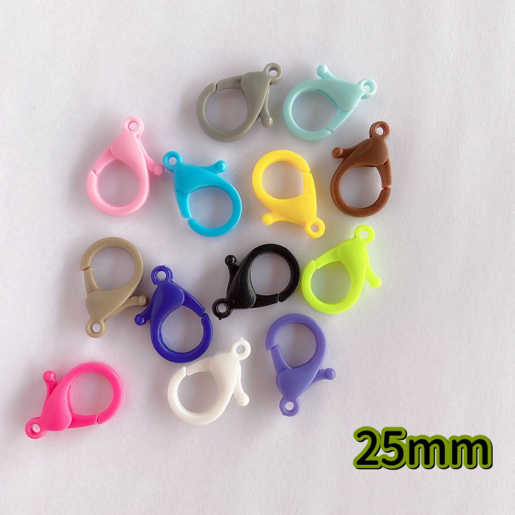 25mm彩色塑料龍蝦勾『5入』口罩鏈扣 串珠連接勾