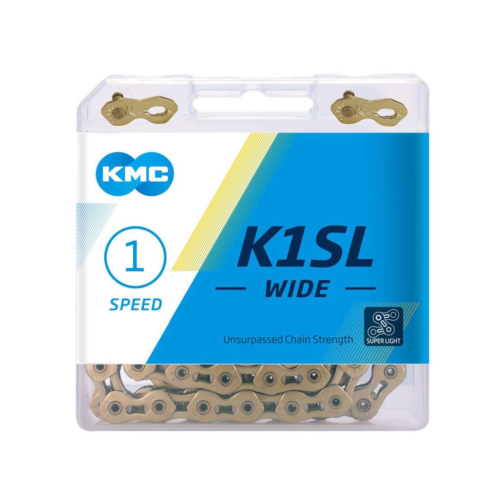 KMC K1SL Wide 單速鏈條 金色 極限運動 BMX鏈條 單速自行車 鏈條 ☆跑的快☆