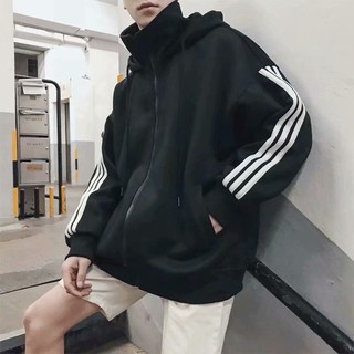 拉鏈百搭刷毛款外套連帽衫時尚男士青年潮流學生薄款寬鬆開衫刷毛款（LR812）【壹號站】