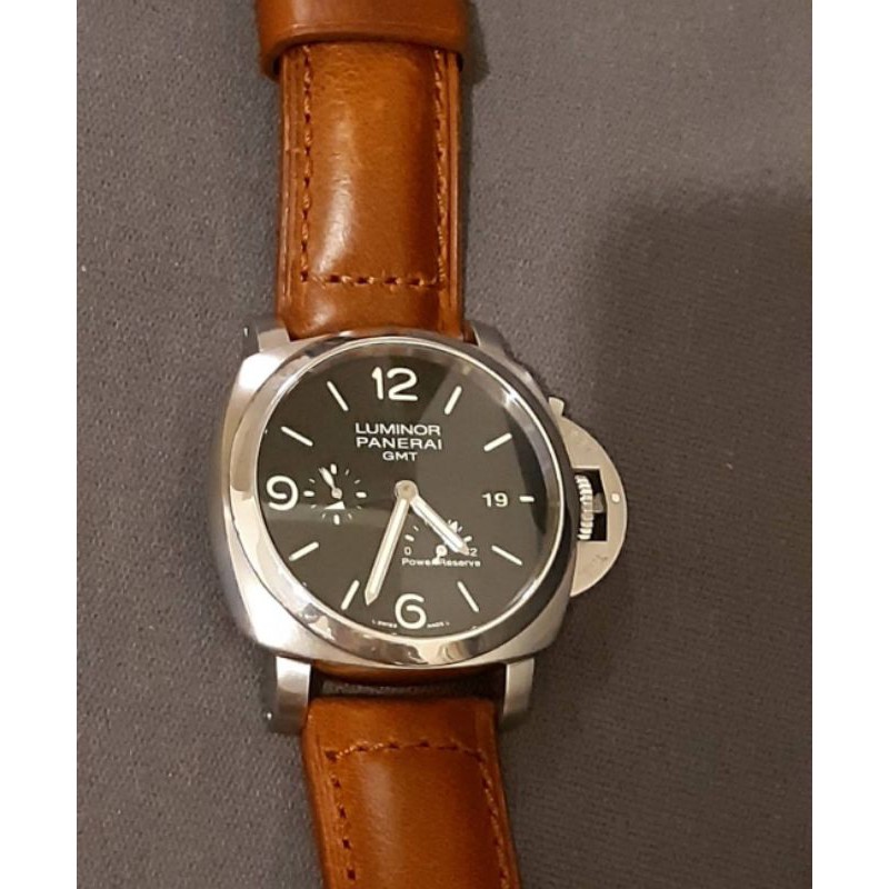 『已交流』👏沛納海 PAM321 PANERAI  pam 321 LUMINOR GMT 動力顯示 三日鍊 兩地時區