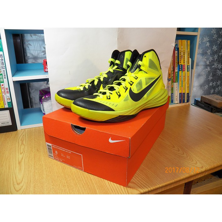 Nike Hyperdunk 2014 EP (8號26公分)黃色高筒籃球鞋, 直購價2,499元