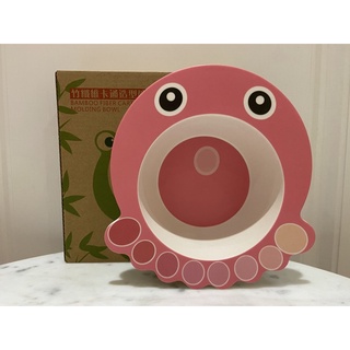 兒童竹纖維餐具 卡通造型碗 粉紅章魚