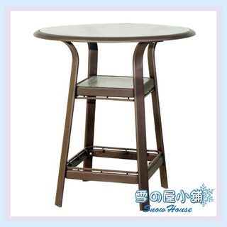 卡布奇諾半鋁玻璃圓桌 戶外休閒桌 SH06 雪之屋