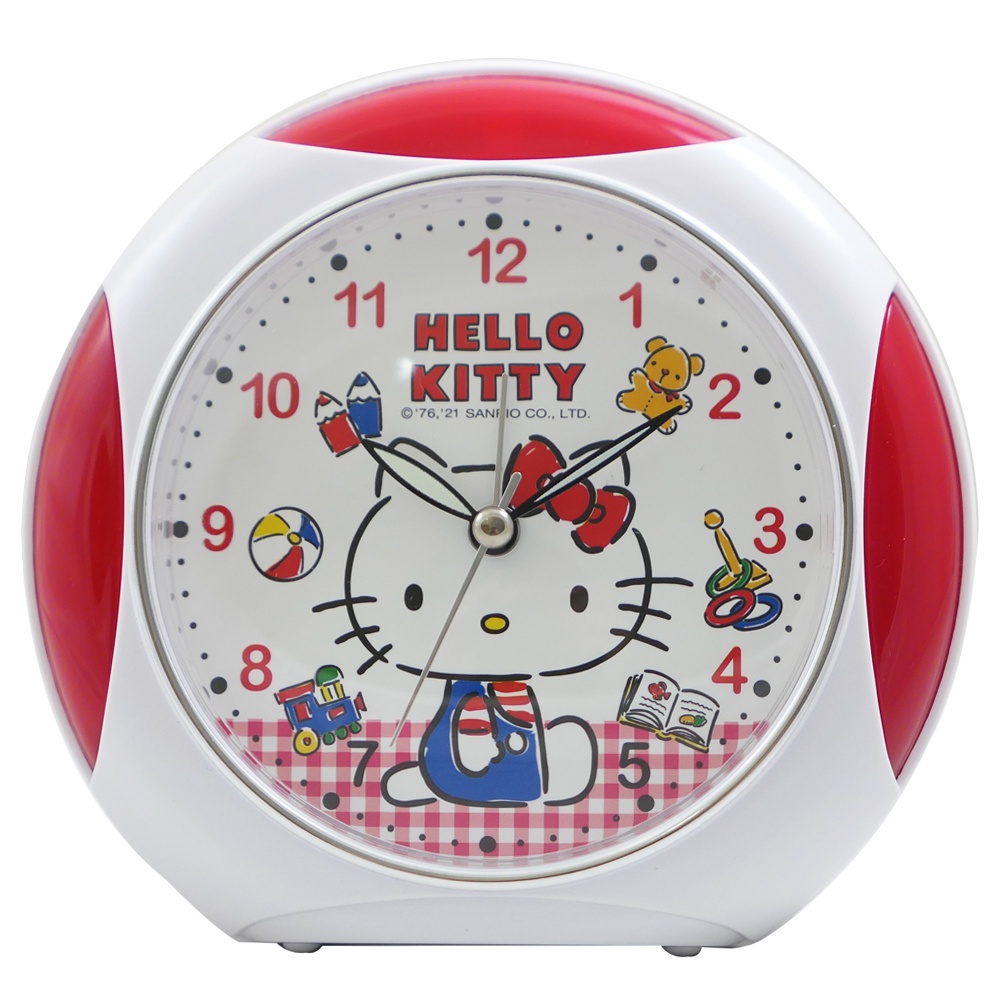 【三麗鷗】Hello Kitty凱蒂貓格子風音樂貪睡鬧鐘 JM-4960KT