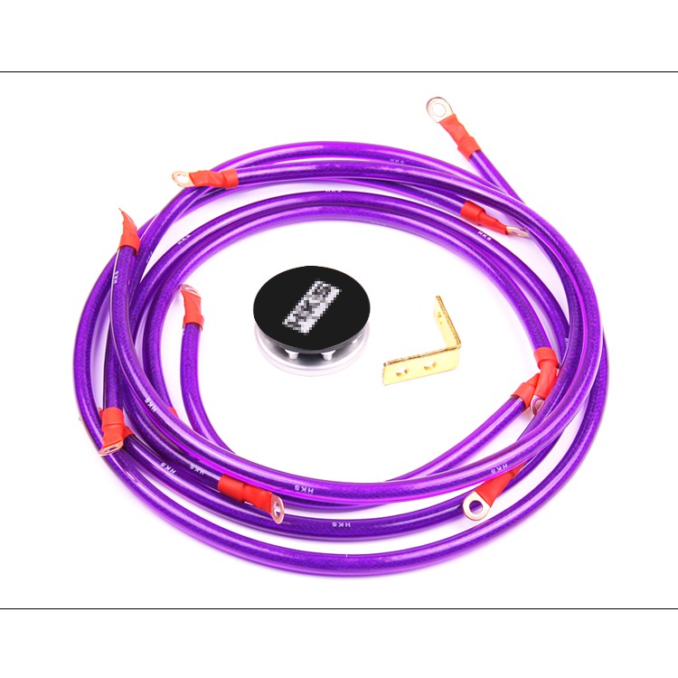 # 新版HKS機車 汽車加強改裝地線 加強車身強化地線 汽車搭鐵線 6根 負極搭鐵線 機車負極加強線 接地線 搭鐵線