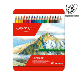 瑞士 CARAN D'ACHE 卡達 PABLO 專家級油性色鉛筆 18色 / 666.318