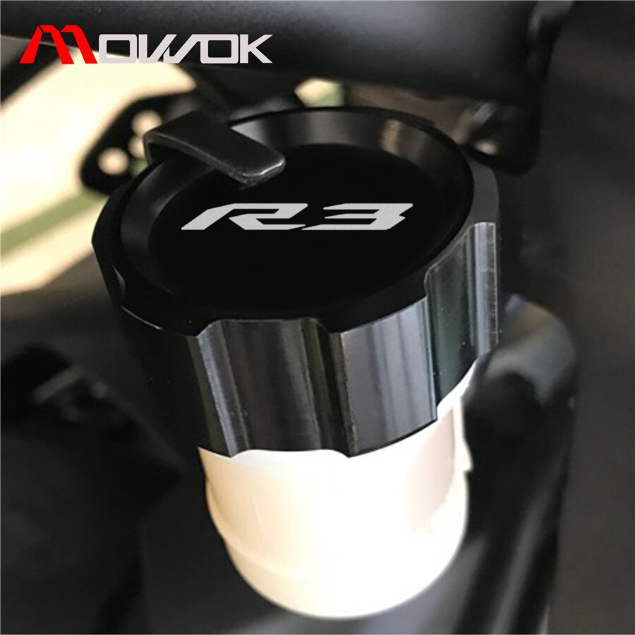 山葉 新設計 CNC LOGO R3/R25 後製動液儲液罐蓋藍色適用於雅馬哈 yzf R3 R25 2014 2015