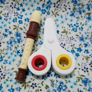 [🌼扭蛋系列🌼]迷你直笛&迷你剪刀橡皮擦