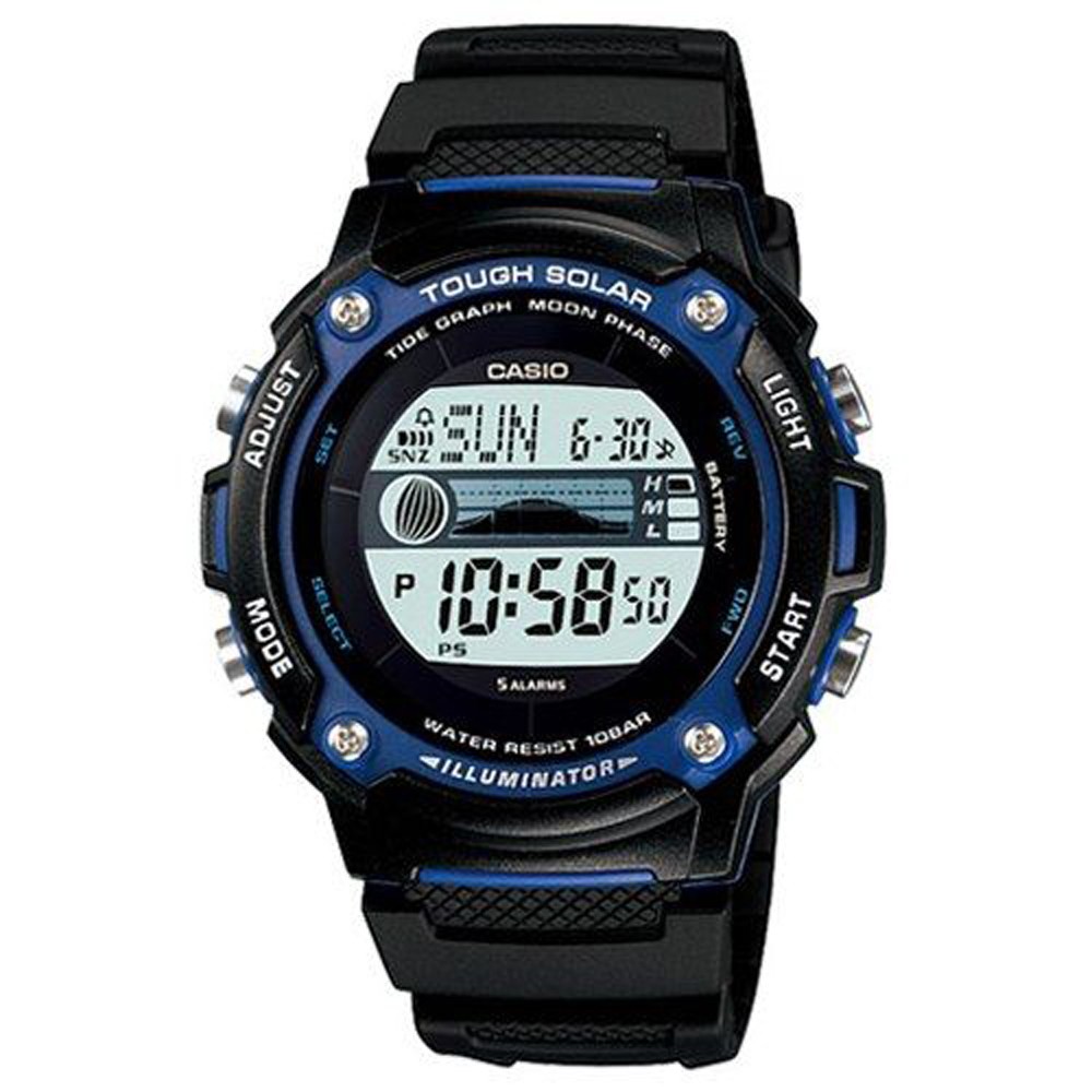【CASIO】水上運動月相潮汐顯示電子錶(W-S210H-1A)正版宏崑公司貨