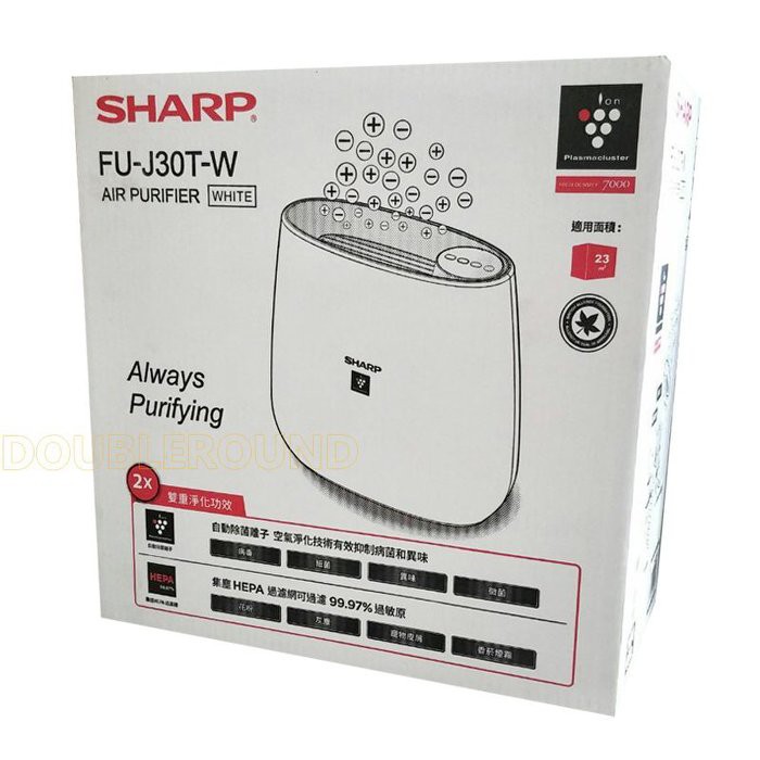 附發票sharp夏普空氣清淨機fu J30t W 蝦皮購物