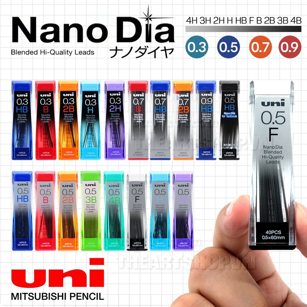 Uni Nano Dia 黑色機械筆尖 0.3 /0.5 /0.7 /0.9mm(機械鉛筆尖)202ND