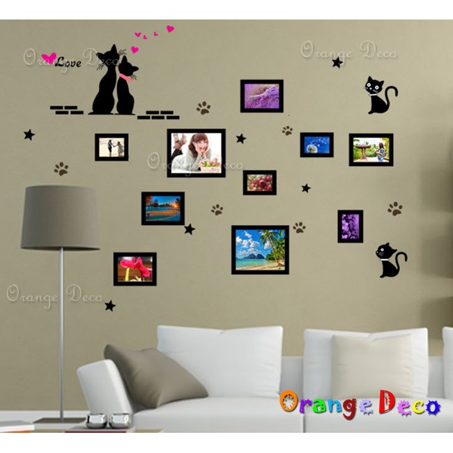 【橘果設計】貓咪相框 壁貼 牆貼 壁紙 DIY組合裝飾佈置