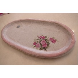 姬の薔薇日本製美濃燒浪漫和風安潔莉卡玫瑰和心魚盤
