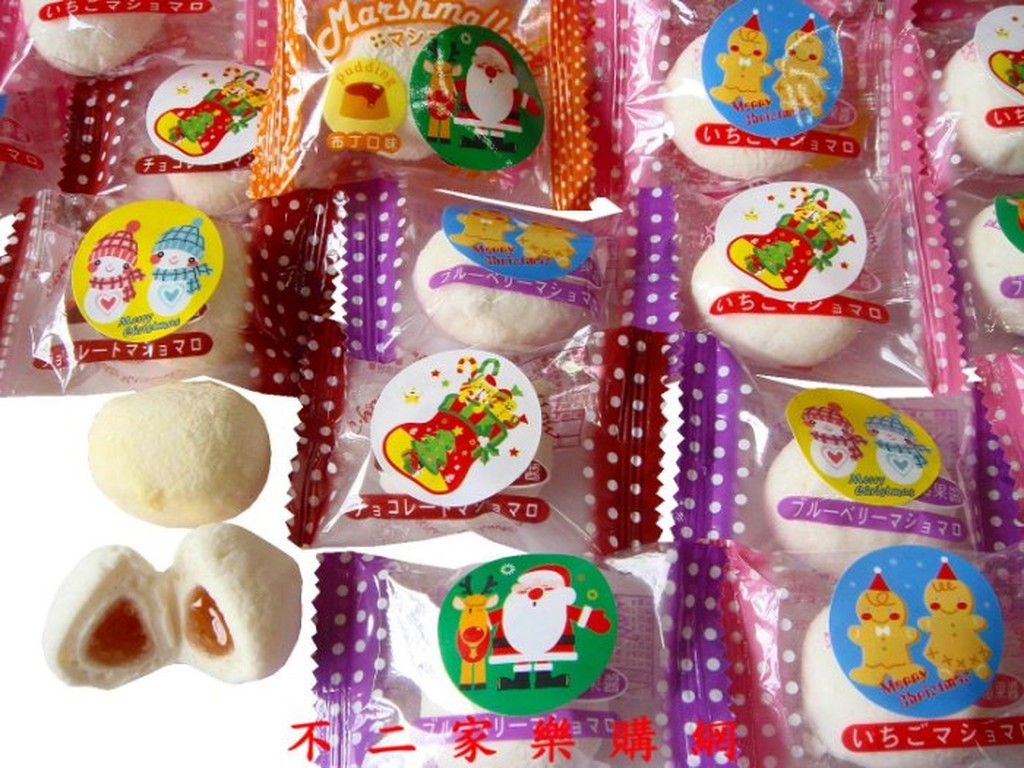 不二家樂購網】超取799免運-台灣 聖誕節綜合棉花糖--150g95元--綜合可愛圖案--辦活動.糖果分享.交換禮物