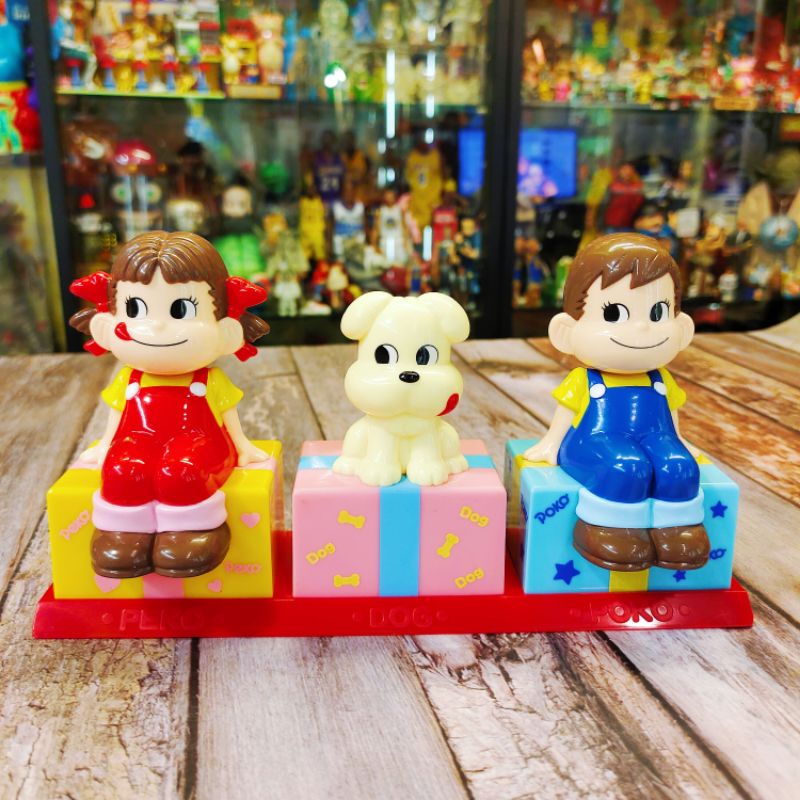 2005年 不二家 牛奶妹 peko poko dog 日本 絕版 限定 造型 存錢筒 公仔 人形 擺飾 存錢桶 玩具