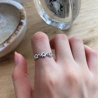 LUFF 現貨 925純銀 復古愛心纏繞戒指 戒指 飾品 復古 簡約