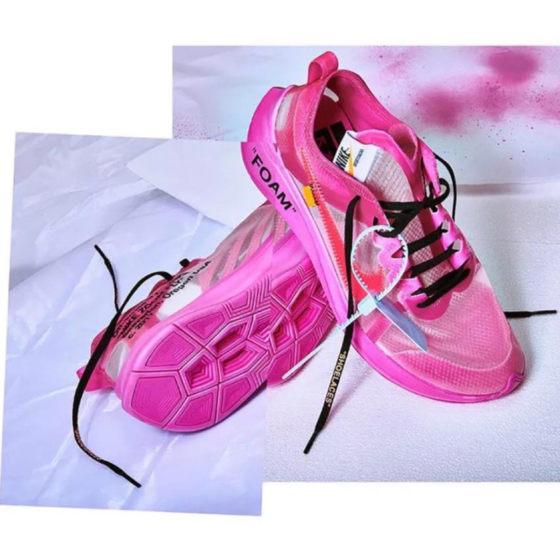 nike off white pink shoes