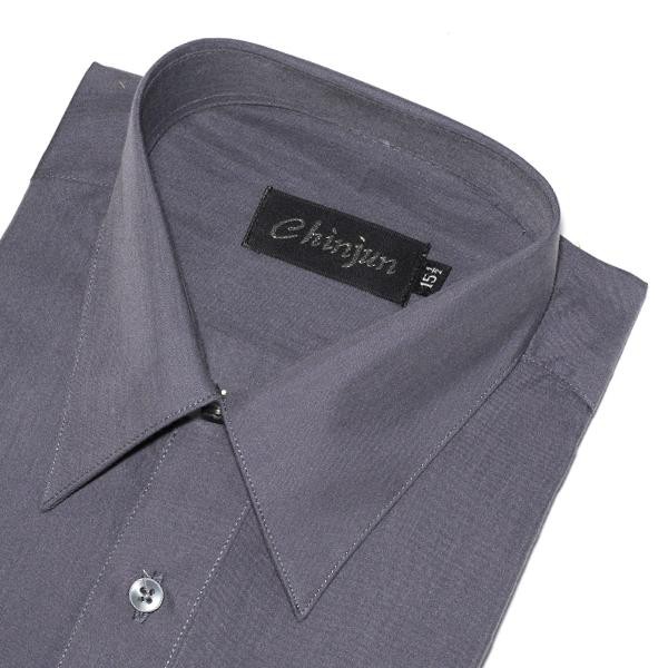 【CHINJUN大尺碼】-抗皺襯衫-長袖，深灰藍，款式編號: 8033 ，大尺碼18.5-19.5-20.5吋