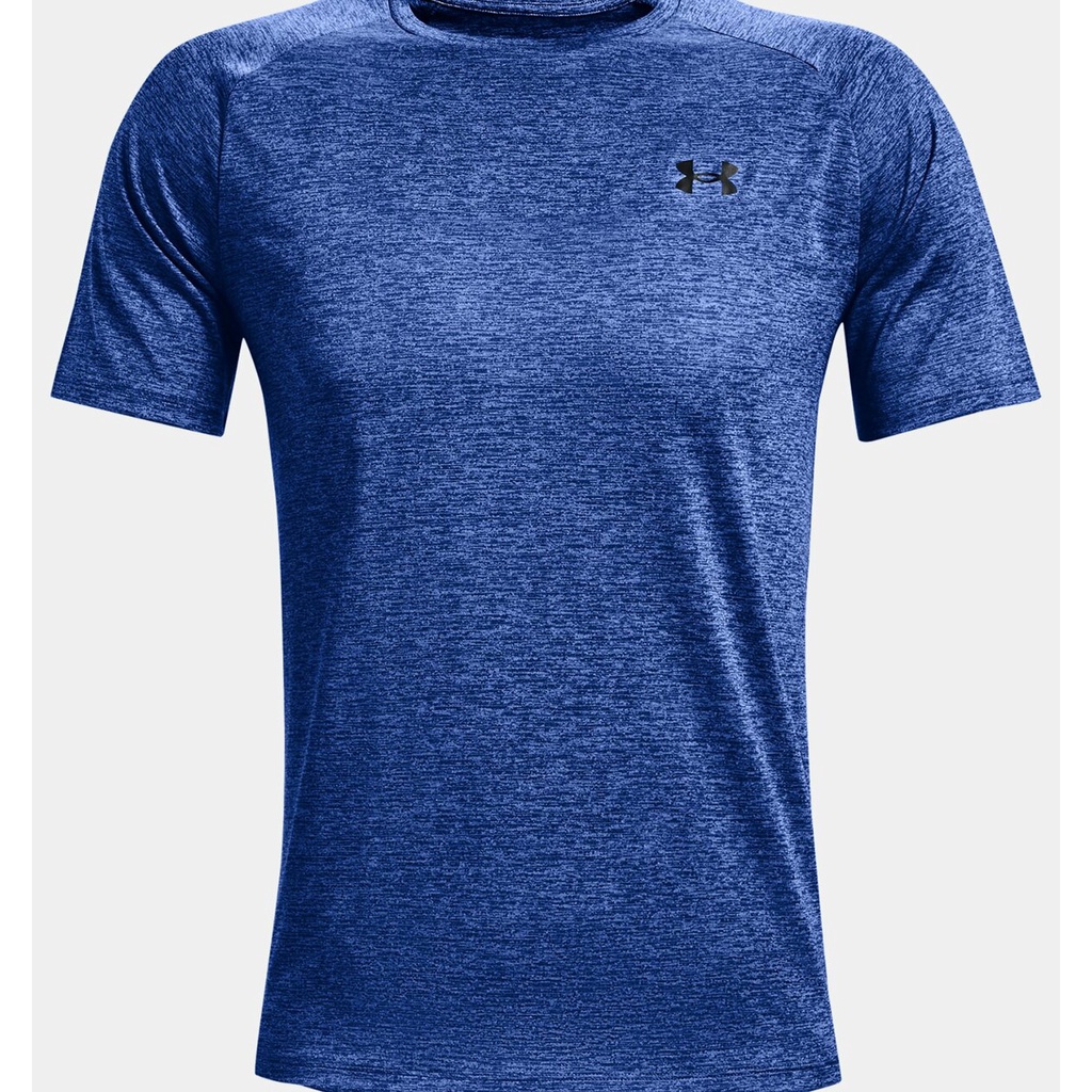 [麥修斯]UA Tech 2.0 短袖 運動上衣 健身 慢跑 排汗 速乾 美規 藍色 男款 1326413-432
