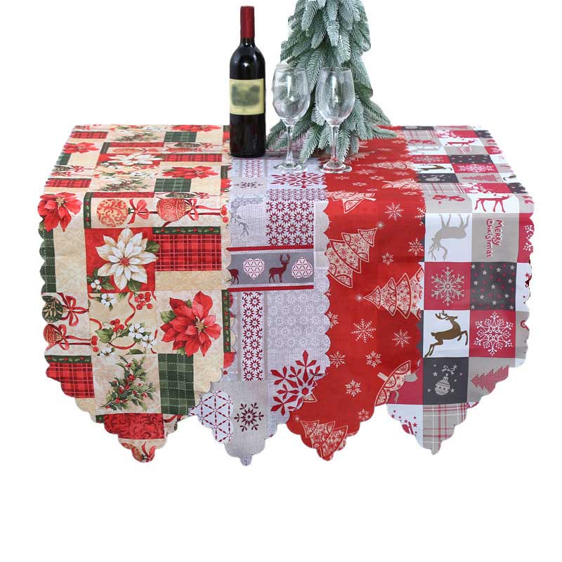 聖誕裝飾產品 / 餐桌裝飾 / 創意聖誕節主題布桌布 / 新聖誕節印花桌旗