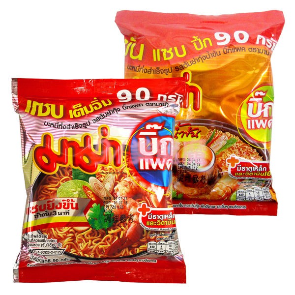 【美麗魔】泰國 媽媽 MAMA 泡麵 90g 增量大包裝 特級酸辣味麵 蝦味麵