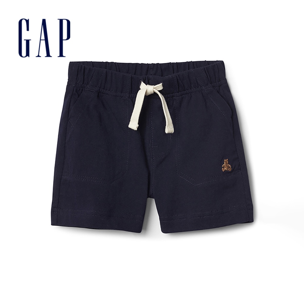 Gap 嬰兒裝 棉質修身款彈力針織短褲-海軍藍(229914)