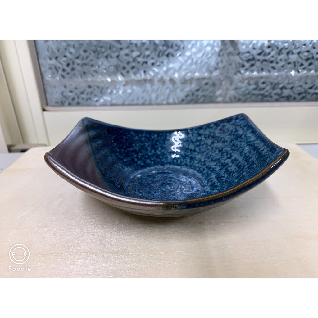 【無敵餐具】海金沙湛藍船型盤(14.3x3cm)燒製瓷器/陶祖/日瓷/生魚片丼飯/日式料理【A0377】