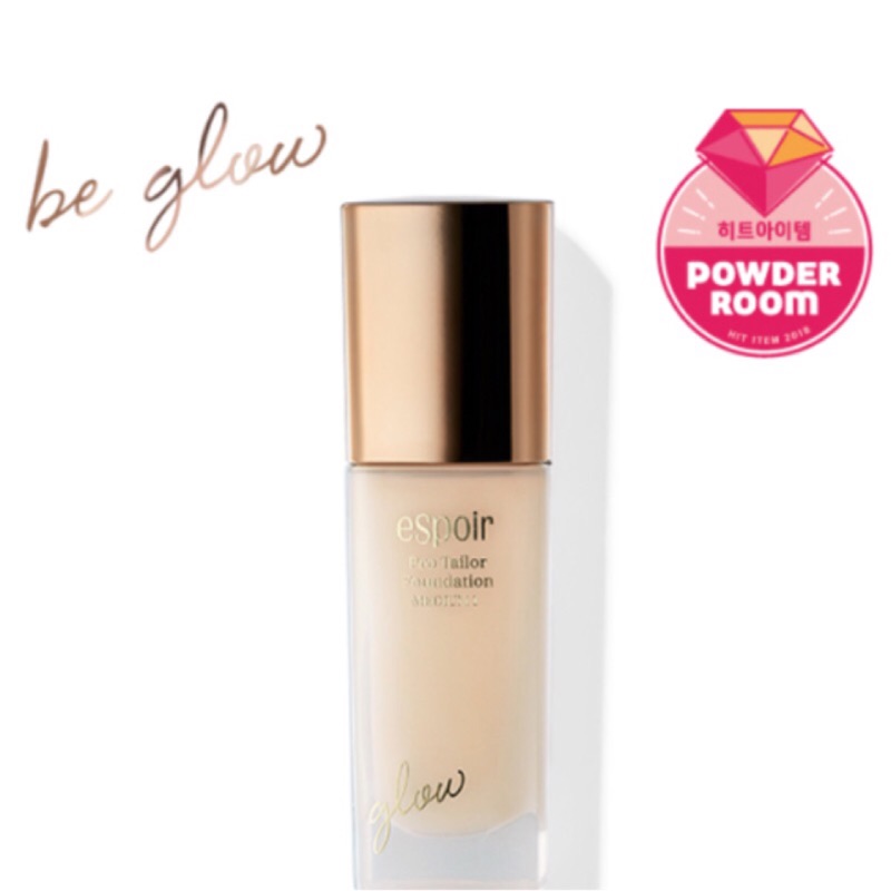 幸福小站 韓國免稅店購入 Espoir Pro Tailor 保濕遮瑕光澤感粉底液be Glow Spf25 蝦皮購物